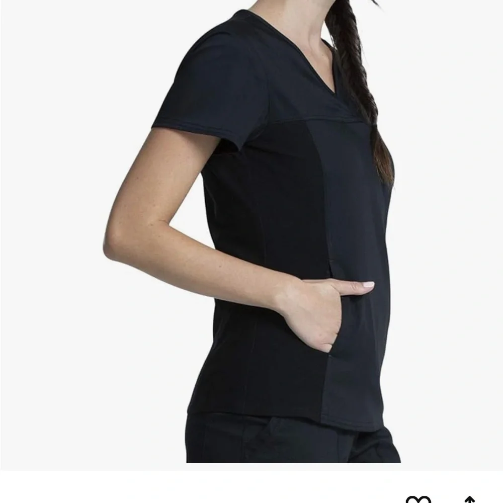 Cherokee Women's Black Scrub Top - Picture 8 of 8